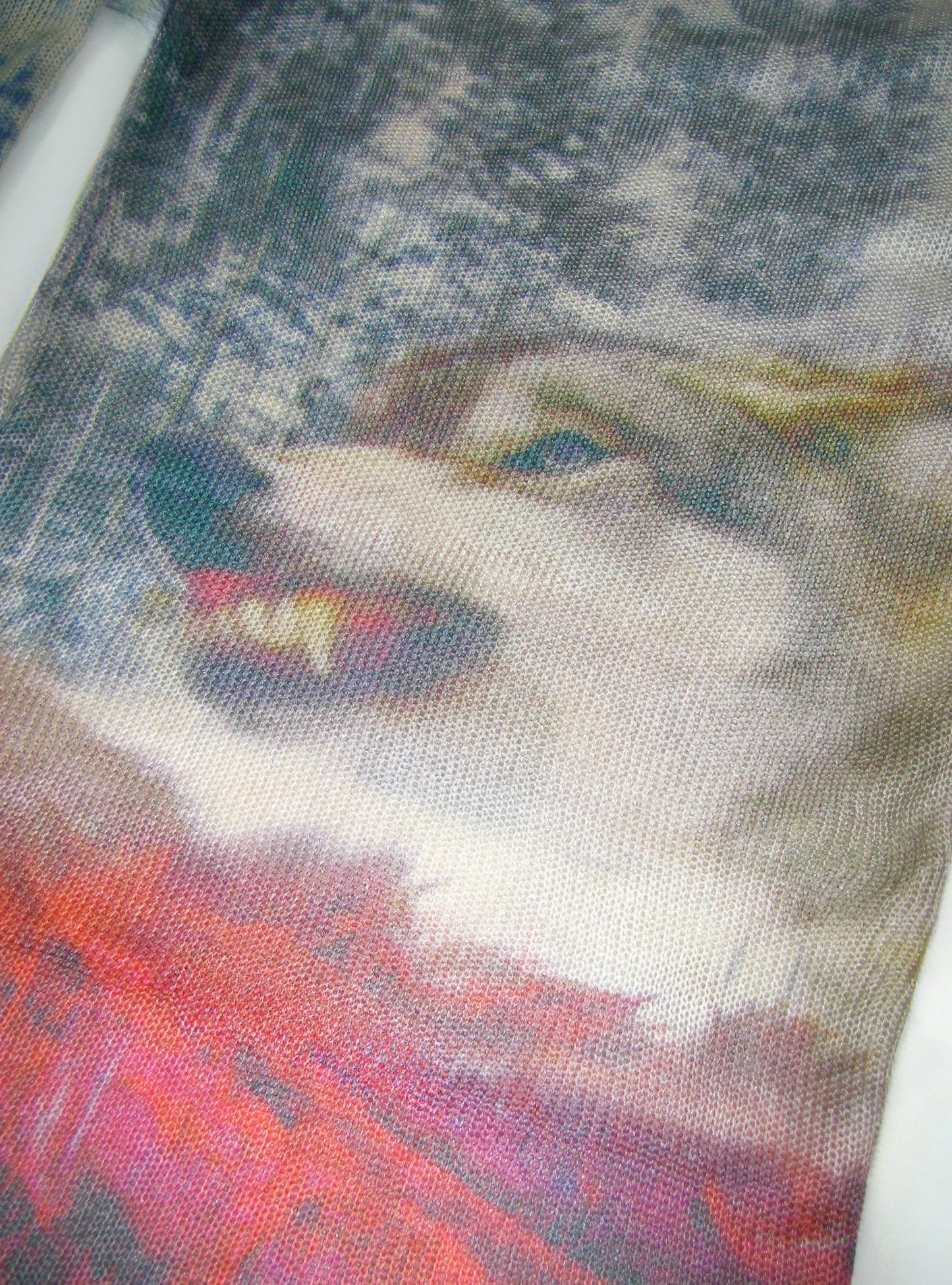 Wolf Print On Knitted Top