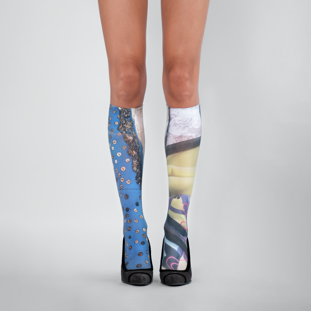 Blue Sequins Stockings