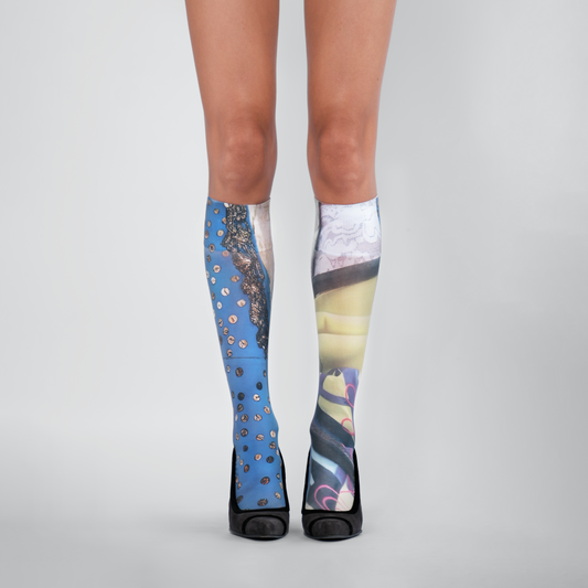 Blue Sequins Stockings