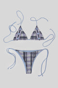 Buttoned Plaid swimwear top